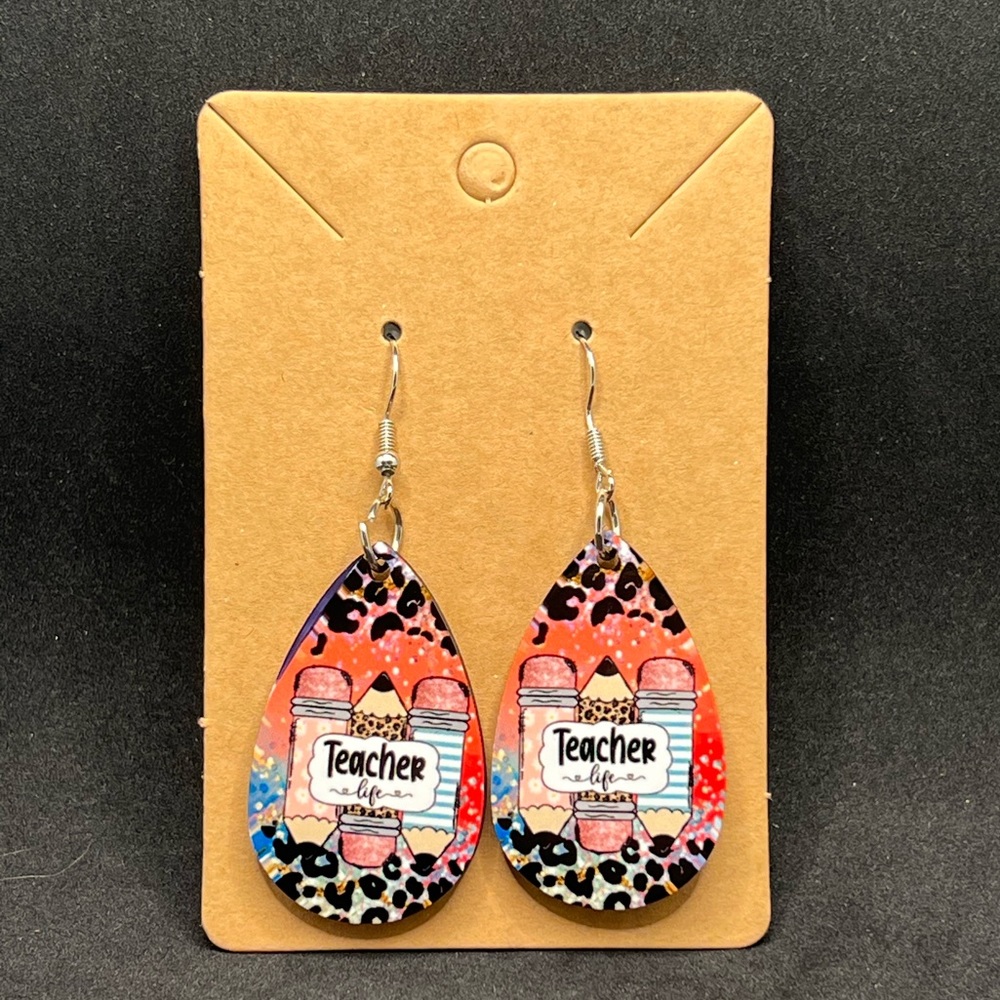 Teacher Life Teardrop Earrings